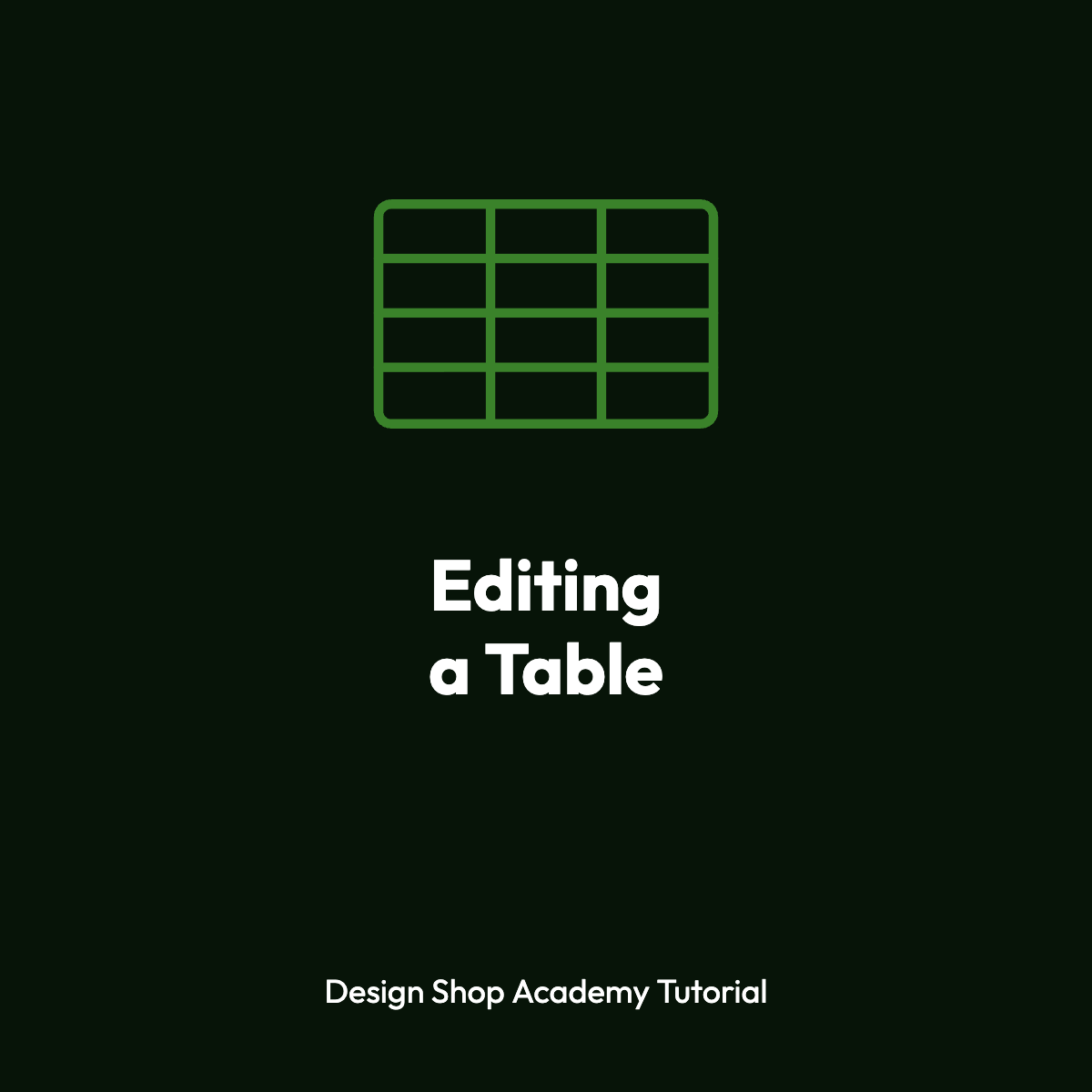 Editing a Table tutorial thumbnail