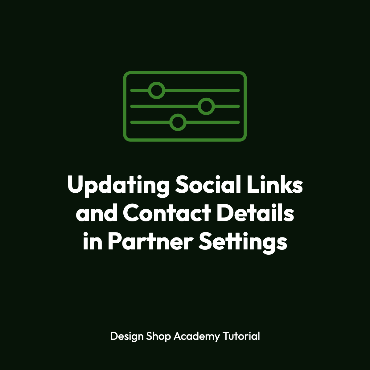 Updating Social Links and Contact Details in Partner Settings tutorial thumbnail
