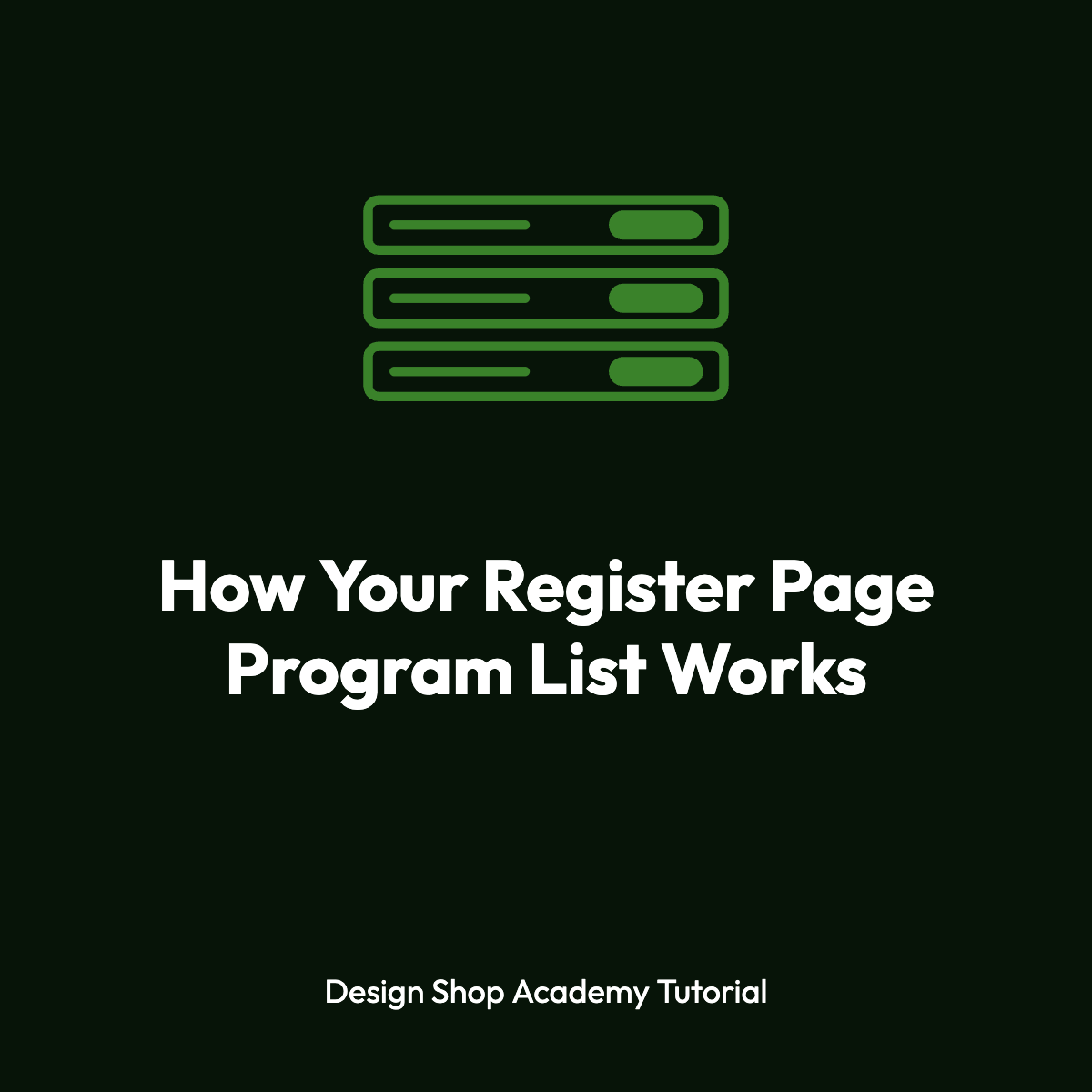 How Your Register Page Program List Works tutorial thumbnail